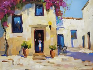 Indgangen til Bougainvillea Village af Avanesova Elena