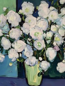 Maleriske hvide blomster af Avanesova Elena