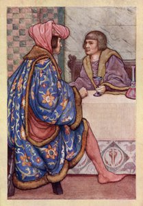 John Keats: Isabella, Or, The Pot Of Basil (farve litho) af Averil Mary Burleigh