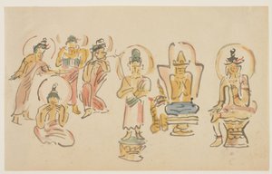 (Asakusa Kannon tempelkarikaturer A), ca. 1900 af Awashima Kangestu