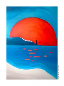 Det livlige Sunset-fyrtårn af Awol Art Alex