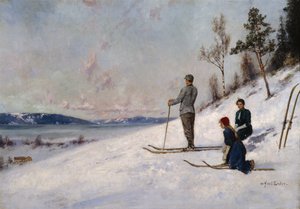 Skiløber (olie på lærred)