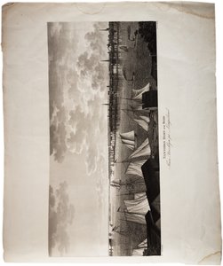 New York Harbour, fra Brooklyn til Long Island, fra et atlas over USA, 1824 (akvatint)