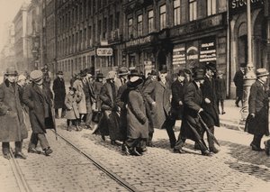 Lenin i Stockholm med Ture Nerman og Carl Lindhagen den 13. april 1917, 1917 af Axel Malmström