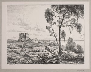 Parti ved Hammershus af Axel Theodor Kittendorff
