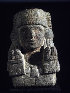 Aztec Art: repræsentation af Chicomecoatl (kaldet ausi Xilonen), gudinde for pigen og frugtbarheden. Nationalmuseet for antropologi, Mexico