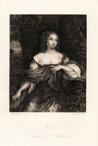 Portræt af Anne Carnegie, grevinde af Southesk, hustru til James Carnegie, tidligere Lady Anne Hamilton, berygtet for sin affære med hertugen af York, ca. af B. Holl