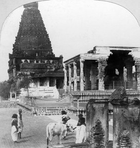 Den store pagode i Tanjore Thanjavur, Indien, 1902.