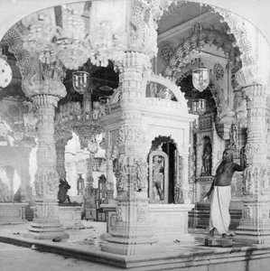 Interiør af templet i Babulnath, Bombay, Indien, 1901.