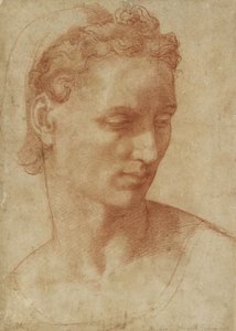 Head of a Woman (kridt på papir) af Baccio Bandinelli