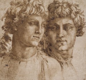 To studier af hovedet af en ungdom, ca. 1550 af Baccio Bandinelli