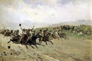 Andalusien: Hestevæddeløb på en messe, slutningen af det 19. århundrede af Baldomero Calopre y Gimenez