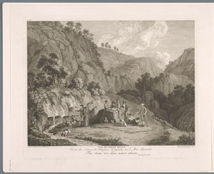 Udsigt over kilden ved Monti Lucretili Vüe ​​​​de fonte bello (titel på objekt) Suite de VI vues des Environs de Rome (...) (serietitel)
