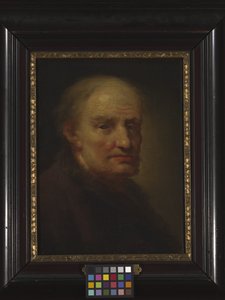 Hovedet af en gammel mand (olie på træ) af Balthasar Denner