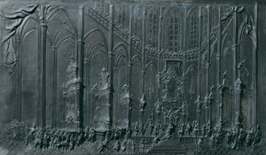 Kroningen af ​​Maria Theresia i Prags katedral som "konge" af Bøhmen den 12. maj 1743 af Balthasar Ferdinand Moll