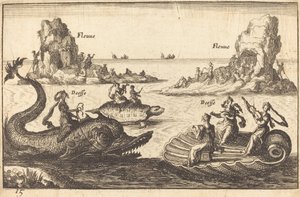 Gudinder ved floden af Balthasar Moncornet after Remigio Cantagallina