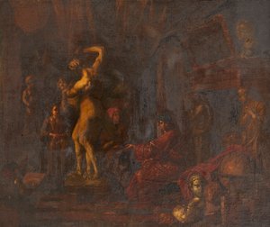 I kunstnerens studie (olie på lærred) af Balthasar van den (attr.to) Bossche