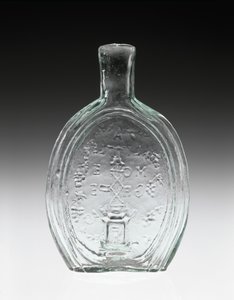 Figurkolbe, ca. 1847 (blyfrit glas) af Baltimore Glass Works