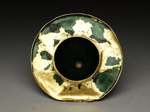 Skål med låg, underkop og ske med astrologisk dekoration, begyndelsen af 1800-tallet af Baqir