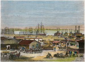 Mississippi River, New Orleans, Louisiana, USA, c1880 af Barbant