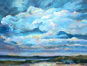 Country Cloud Series, ca. 1980-95 (olie på lærred) af Barbara Cleary