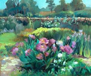 Garden Peonies, ca. 1990-2000 (olie på lærred)