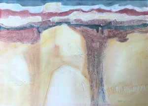 Mixed Media New Mexico, ca. 1989 (monotypi med blandede medier) af Barbara Cleary