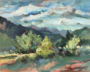 Pueblo Lands Plein Air af Barbara Cleary