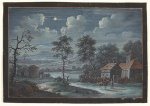 Et sydlandsk landskab i fuldmåne af Barbara Dietzsch