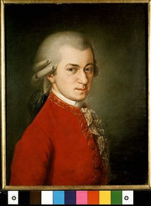 Portræt af Wolfgang Amadeus Mozart (1756-1791) - maleri af Barbara Krafft