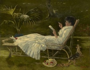 Kvinde læser, ca. 1910 af Barbour