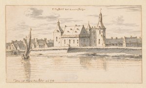 Udsigt over slottet Ravenstein, Nordbrabant af Barend Klotz (attributed to)