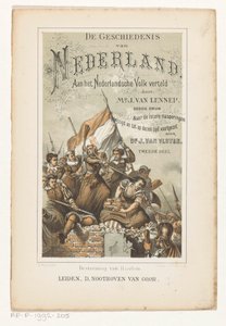 Storming of Haarlem (titel på objekt) Titelside for: J. van Lennep og J. van Vloten, Hollands historie, fortalt til det hollandske folk, 1880 af Barend Wijnveld