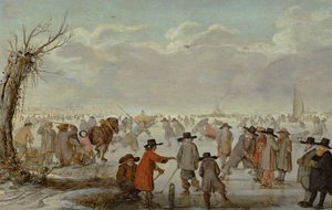 Spil på isen 1654 (olie på panel)