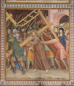Scene fra Det Nye Testamente: Bærelse af korset (fresko)