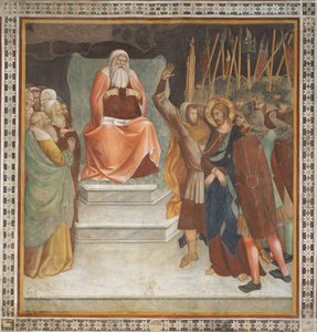Scene fra Det Nye Testamente: Jesus før Kajfas (fresco)