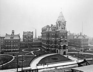 Cook County Hospital, ca. 1900, Chicago, Illinois, USA, ca. 1900 (s/h-billede)