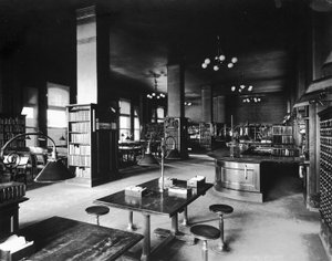 John Crerar Library, Chicago, Illinois, USA, ca. 1900 (s/h-billede) af Barnes and Crosby