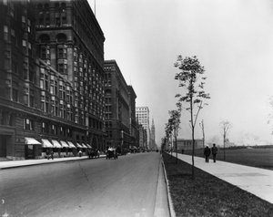 Michigan Avenue, Chicago, Illinois, USA, ca. 1905 (s/h-billede)