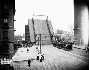 State Street Bridge, Chicago, Illinois, USA, ca. 1905 (s/h-billede) af Barnes and Crosby