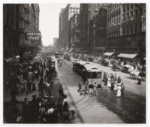 State Street, Chicago, Illinois, USA, ca. 1905 (s/h-billede) af Barnes and Crosby