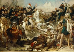 Kampagne (Ekspedition) af Egypten (1798-1801): Napoleon Bonaparte haranerer hæren før slaget ved pyramiderne, 21. juli