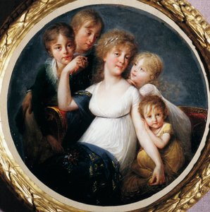 Portræt af Anna Pieri Brignole-Sale (Brignole Sale) (1765-1815), Adel Genoise med sine børn Maleri af Antoine Jean Gros (1771-1835) Gener, nye gademuseer