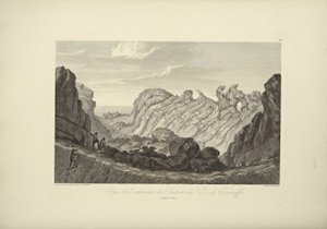 Udsigt over det indre af krateret på toppen af ​​Tenerife, tegnet af Gmelin, illustration fra "Views of the Cordilleras and Monuments of the Indigenous Peoples of America" ​​af Alexander von Humboldt og Aime Bonpland, 1813 af Baron Friedrich Alexander von Humboldt