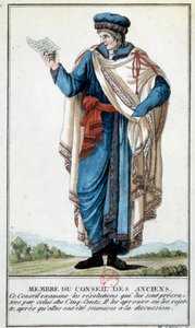 Vejviser: ""et medlem af de gamles råd"" Indgravering af Baron de Vinck (1800-tallet) Paris, B.N. af Baron de Vinck