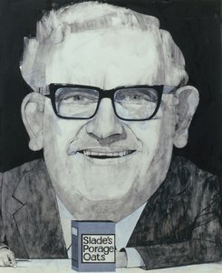 Portræt af Ronnie Barker, illustration til The Listener, 1970