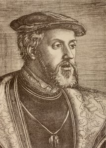 Portræt af Charles Quint, udgivet i 1920 (litho) af Barthel (after) Beham