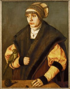 B.Beham, kvinde med papegøje af Barthel Beham