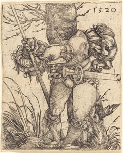 Fodsoldat foran et træ af Barthel Beham