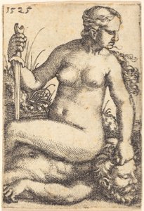 Judith sidder på Holofernes krop af Barthel Beham